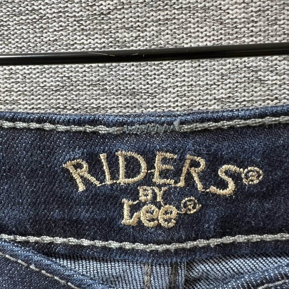 Riders By Lee Jeans Women 10P Blue Dark Wash Tapered Mid Rise Denim - Picture 5 of 14
